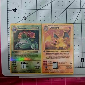 Venusaur and Charizard Pokémon Cards